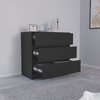 Tuhome Austin Three Drawer Dresser, Pull Out Mechanism-Black CLW8959
